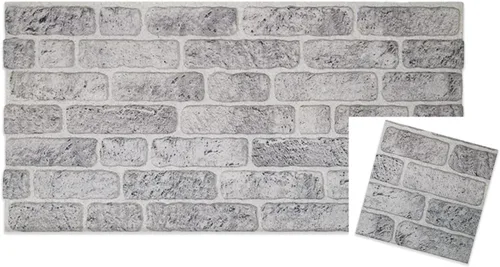 Vista 13 de IZODEKOR Paneles de pared 3D con efecto ladrillo, revestimiento, aspecto de piedra, revestimiento de espuma de poliestireno para sala de estar