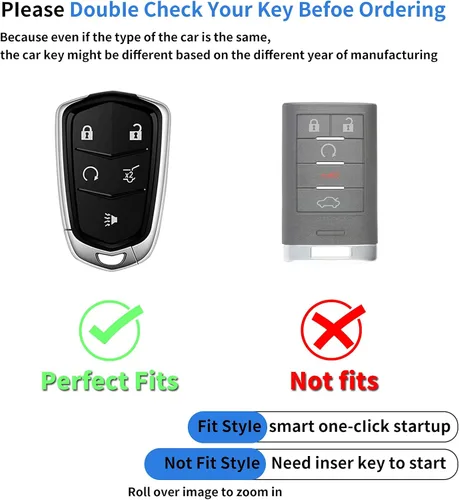 Vista 3 de Funda para llavero Cadillac, compatible con Cadillac CTS, SRX, XT5, ATS 15-19