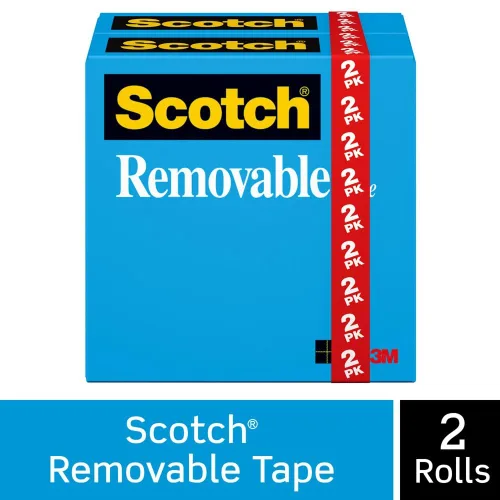 Vista 2 de Scotch - Rollos de cinta adhesiva extraíble, 3/4 pulg. x 3,292 cm, 2 cajas/paquete, cinta