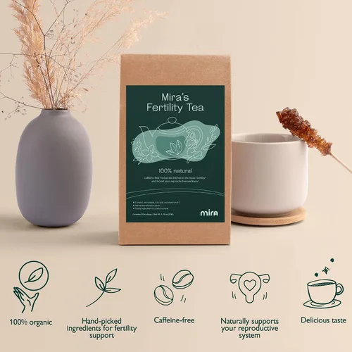 Vista 9 de Mira Té de fertilidad, sin cafeína, 100% orgánico, bayas de Goji y raíz de jengibre ayudan a regular los ciclos, apoya la concepción y promueve