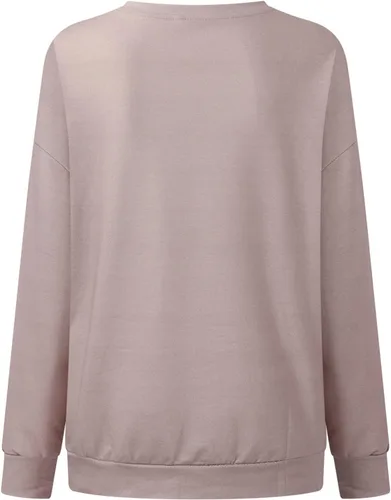 Vista 4 de Camisas aztecas para mujer, cuello redondo, manga larga, estilo étnico, estilo retro, ajuste relajado, sudadera casual