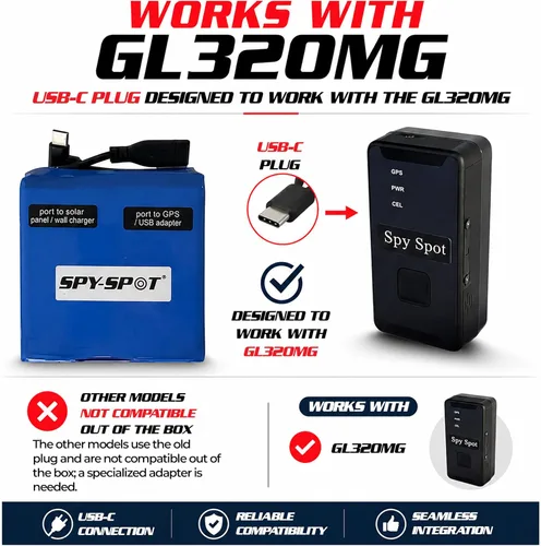 Vista 5 de SpySpot 4G LTE GPS Tracker GL320MG con funda magnética resistente a la intemperie y batería extendida - Dispositivo de seguimiento de vehículos