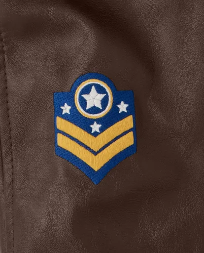 Vista 3 de Gymboree Boys' and Toddler Embroidered Faux Leather Jacket