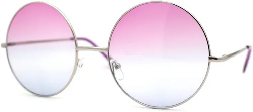 Vista 15 de Hippie Groovy Gradient Oversize Anteojos de sol redondos Lennon grandes