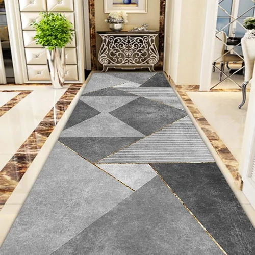 Vista 3 de Alfombras geométricas para pasillos, pasillos, tapetes gruesos para el hogar, entrada de hotel, alfombra larga – 3.3 ft/4.9 ft/8.2 ft/11.5 ft/14.8