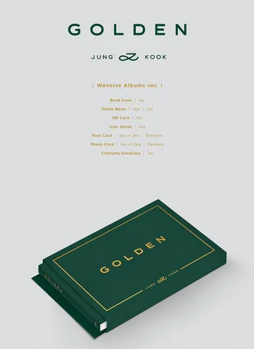 Vista 2 de Golden - Weverse Album Version - incl. 56pg Photobook, QR Card, Postcard, Photocard + Envelope