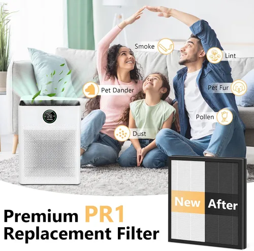 Vista 7 de 2 paquetes de filtros de repuesto PR1 para purificador de aire Mooka PR1, filtro premium para habitación grande del hogar de hasta 2200 pies