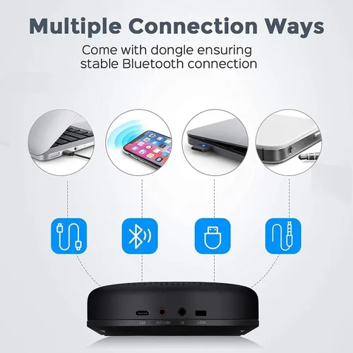 Vista 9 de Luna Speakerphone+Daisy Chain Cable - Altavoz Luna para computadora con micrófono 2 piezas con cable, micrófono de conferencia para oficina en casa