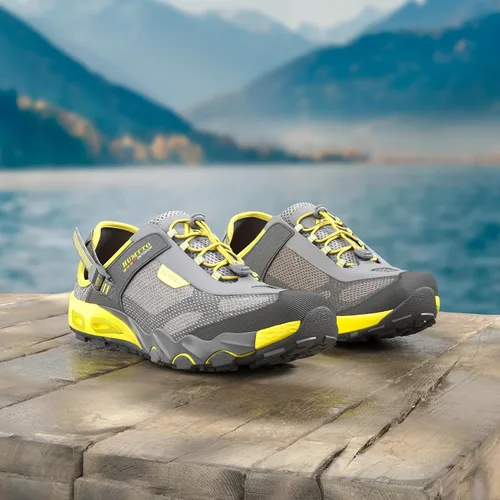 Vista 2 de HUMTTO - Zapatos de agua anfibios para hombre, sandalias de senderismo y de agua para exteriores, puntera cerrada, antideslizantes, zapatos de río