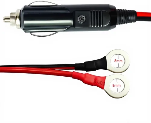 Vista 3 de Cable adaptador de encendedor de cigarrillos macho de 15 A, 12 V, 24 V, resistente, 14 AWG, cable de extensión para encendedor de cigarrillos