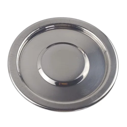 Vista 2 de LABALPHA Bandeja para tamices de laboratorio con tapa, 4'' de diámetro, acero inoxidable 304