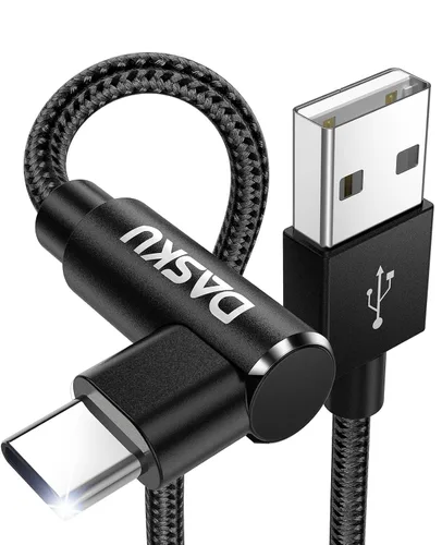 Vista 10 de Cable USB a USB C de 90 grados de 60 W, carga rápida de 3 pies, paquete de 2 cables USB A a USB C, cable USB tipo C de ángulo recto para iPhone