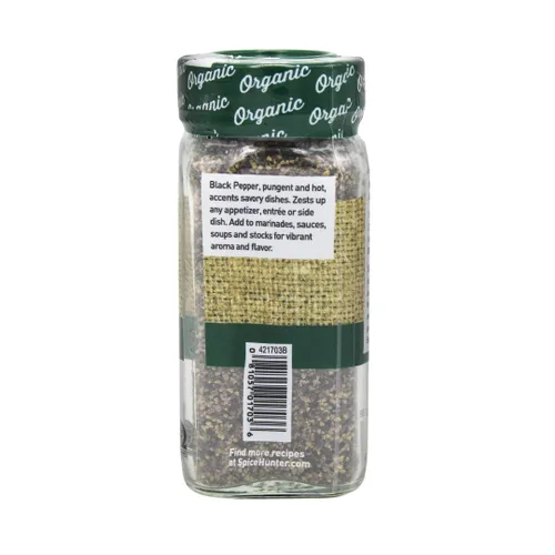 Vista 3 de The Spice Hunter Pepper, negro, grueso, molido, orgánico, tarro de 1.7 onzas (paquete de 3)