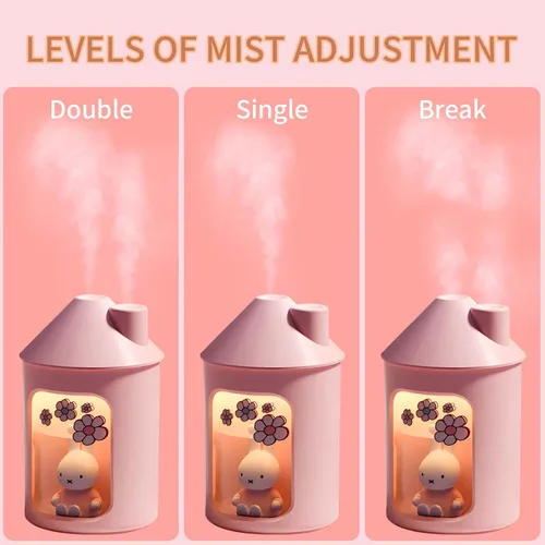 Vista 3 de Mipow x miffy BTA700M Humidificador de niebla fría para dormitorio, humidificador ultrasónico silencioso con luz nocturna, humidificadores de doble