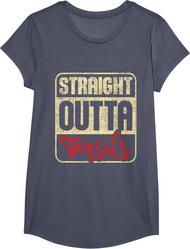 Vista 75 de Straight Outta Amígdalas - Camiseta de recuperación de cirugía de eliminación de amígdalas Asphalt Grey