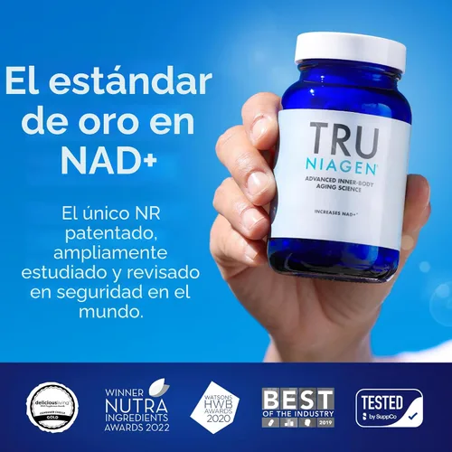 Vista 8 de TRU NIAGEN Suplemento NAD patentado para la función cerebral, antienvejecimiento y regeneración celular, 300 mg de niagen, 30 porciones Apoya