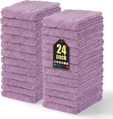 Vista 65 de Homaxy - Paquete de 12 trapos de cocina (13 x 19 pulgadas, marrón), de terciopelo coral supersuaves y absorbentes para lavar platos, paño