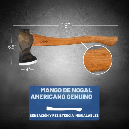 Vista 2 de COUNCIL TOOL - Hacha de madera de 2 libras, mango recto de 19 pulgadas, fabricado en Estados Unidos 19 Mango