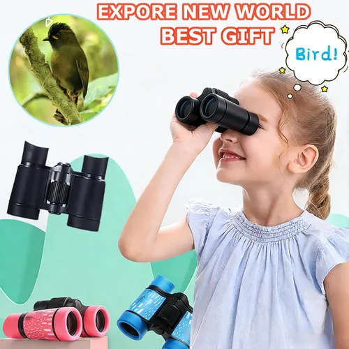 Vista 2 de Binoculares para niños, los mejores regalos para niños de 3 a 12 años, óptica de alta resolución, a prueba de golpes, mini binoculares para niños