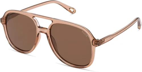 Vista 16 de SOJOS Gafas de sol de aviador polarizadas retro para mujer SJ2174 Tortuga ámbar/marrón