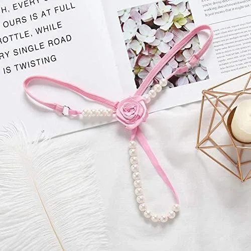 Vista 9 de Tanga con cuentas y parte trasera en T para mujer, con bordado de rosas y flores en forma de G