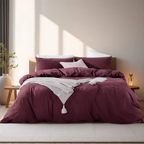 Vista 45 de NEXHOME PRO Funda de edredón Twin XL 100% algodón lavado, transpirable, duradera, texturizada, similar al lino, juego de ropa de cama para el hogar