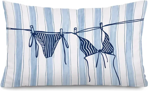 Vista 13 de Lacama Funda de almohada de playa costera rosa de 12 x 20 pulgadas Costa-sal Agua y atardeceres