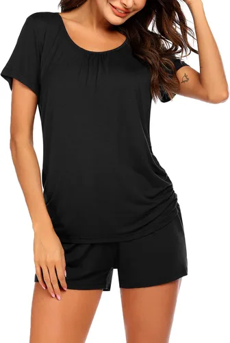 Vista 4 de Ekouaer Pijamas de lactancia para mujer, pijamas de lactancia materna, ropa de dormir suave, posparto, ropa de embarazo