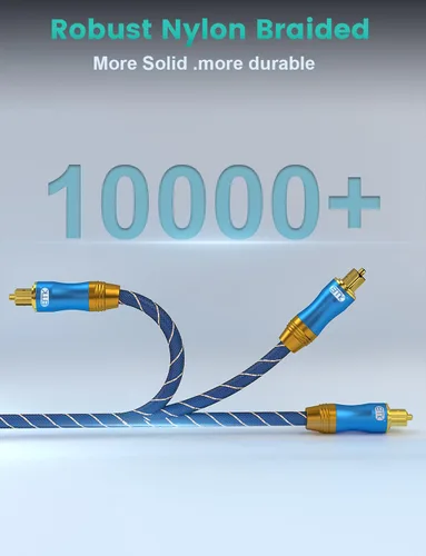 Vista 7 de EMK Mini TOSLINK a TOSLINK - Cable de audio óptico digital S/PDIF/cable de fibra óptica para cine en casa, barra de sonido