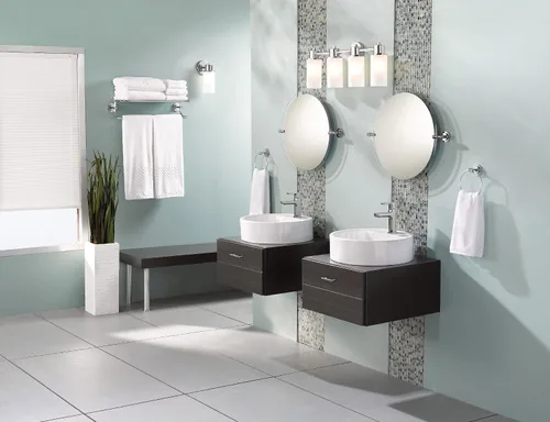 Vista 3 de Moen Rizon 6900 - Grifo de baño moderno cromado con una manija con montaje de drenaje, 6900