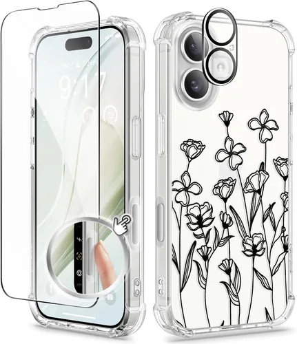 Vista 11 de GVIEWIN - Funda para iPhone 11 con protector de pantalla + protector de lente de cámara, cubierta protectora transparente suave de poliuretano