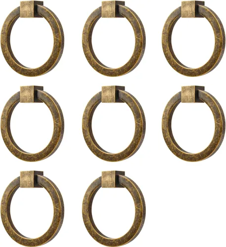 Vista 15 de RZDEAL 2 tiradores de latón macizo de 2.0 x 1-7/9 pulgadas para cajones de aparador, tiradores de anillo de muebles, manijas de puerta de armario