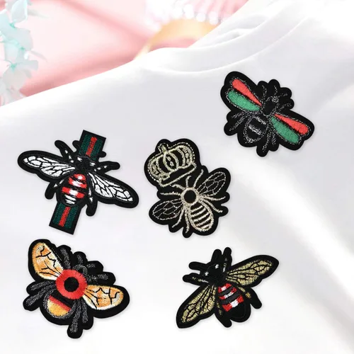 Vista 5 de 24 piezas de insectos para planchar en parches bordados de abeja para bolsas de ropa K27