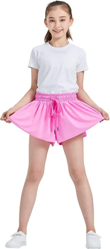 Vista 3 de Pantalones cortos atléticos fluidos para adolescentes, gimnasio, yoga, entrenamiento, correr, faldas de mariposa, lindas prendas de moda de verano