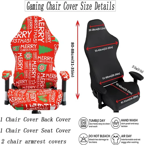 Vista 7 de Fundas para sillas de videojuegos, elásticas, extraíbles y lavables, fundas protectoras para sillas reclinables para computadora con funda