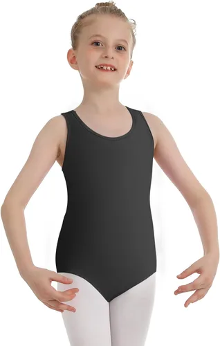 Vista 4 de Phineein Leotardos de gimnasia para niñas con espalda cruzada, sin mangas, para ballet, danza, elegante, cruzado