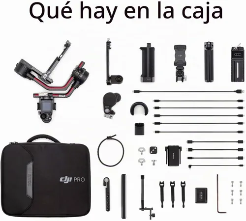 Vista 5 de DJI RS 2 Combo - Estabilizador cardán de 3 ejes para cámaras DSLR y sin espejo, Nikon, Sony, Panasonic, Canon, Fuji, carga útil probada de 10