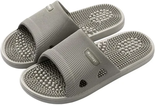 Vista 7 de Pantuflas de masaje para mujeres y hombres, acupresión para pies, fascitis plantar, deslizadores, sandalias de reflexología, zapatos de ducha