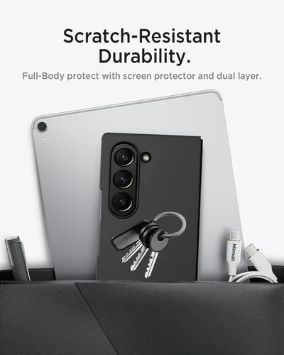 Vista 4 de Miimall Funda para Samsung Galaxy Z Fold 7 con protector de pantalla, funda delgada de grado militar para Galaxy Z Fold 7 antihuellas, a prueba