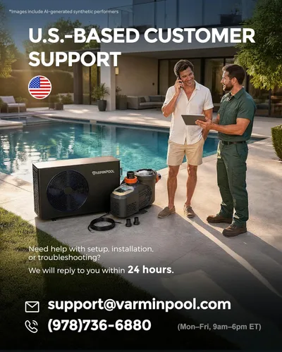 Vista 2 de Bomba de calor de piscina de 16000 BTU para piscinas sobre el suelo de hasta 5,400 galones, calentador eléctrico de piscina de 110 V con inversor