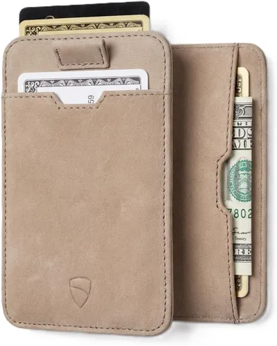 Vista 17 de Vaultskin CHELSEA - Cartera de piel delgada con bloqueo RFID para hombre, tarjetero minimalista con bolsillo frontal, Ámbar, Minimalista