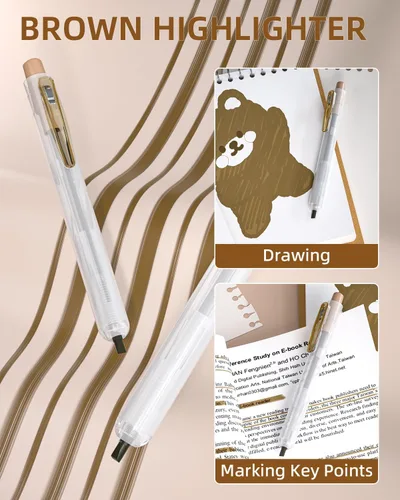 Vista 7 de Nicpro Juego de 13 bolígrafos de tinta de gel pastel con funda, lindo bolígrafo retráctil de punta fina de 0.020 in, 12 bolígrafos de tinta negra