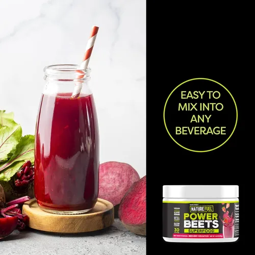 Vista 5 de Healthy Delights Nature Fuel Power Beets, jugo de remolacha vegano en polvo, polvo de remolacha para la presión arterial alta, 0 g de azúcar