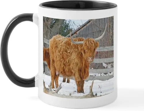 Vista 27 de CafePress Heilan Coo (Highland Cow) Taza de café de cerámica de 11 oz (11.0 fl oz)