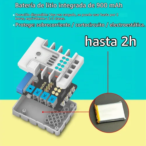 Vista 5 de ELECFREAKS Microbit Nezha Inventor Kit Planet X Sensores de arranque con más de 40 proyectos de aprendizaje y más de 400 ladrillos, placa