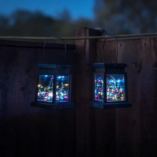 Vista 10 de 2 luces solares para exteriores, lámpara de mesa solar impermeable para colgar iluminación LED portátil, utilizada para decoración de jardines