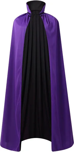 Vista 31 de LMYOVE Capa reversible para Halloween, disfraz de vampiro para mascarada, drácula, mago, diablo, cosplay, adulto