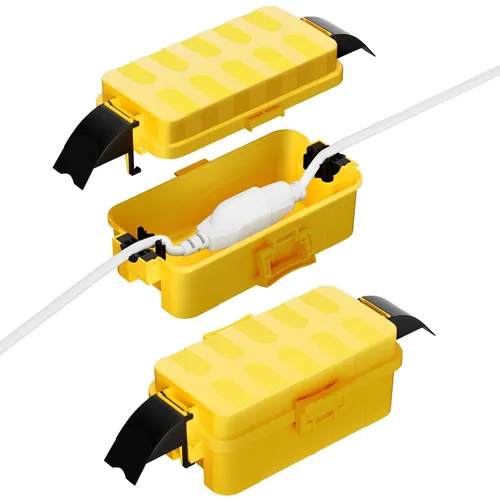 Vista 18 de IP55 Pequeña caja eléctrica al aire libre impermeable, para regleta Inner 5.9 x 3.2 x 1.8inch, Extension Cord Cover with Detachable Awning Covers