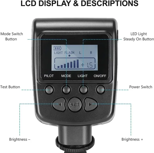 Vista 5 de Flash de luz de anillo macro con pantalla LED compatible con Nikon D3000