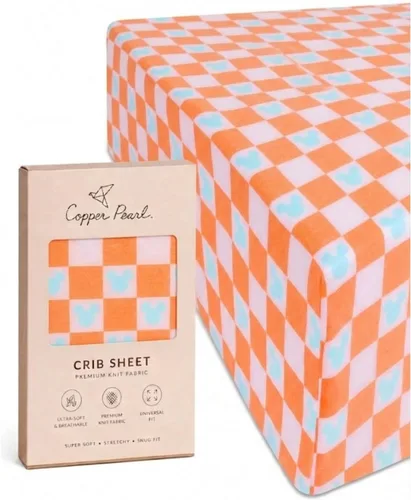 Vista 109 de Copper Pearl: Sábanas de punto prémium para cuna de bebé para niños y niñas, transpirables y suaves, sábanas ajustables para colchones estándar